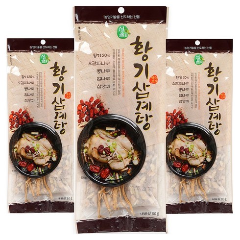 선율 황기 삼계탕 오리 백숙재료, 3개, 80g