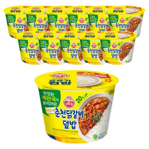 오뚜기 컵밥 춘천닭갈비덮밥 즉석국, 315g, 12개