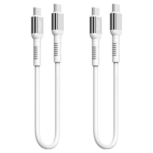 서가 메탈 고강도 초고속 충전 케이블 C to C PD 60W, 30cm, 화이트, 2개