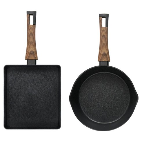실바트 IH 인덕션 까리노 프라이팬 세트 2개, 블랙, 계란말이팬 24cm + 멀티플렉스팬 22cm, 1세트