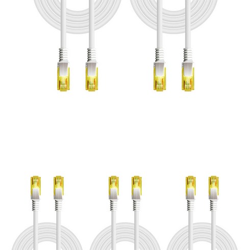 넥스트유 케스오 UTP CAT 6 기가 랜케이블, 3m, 5개, 화이트