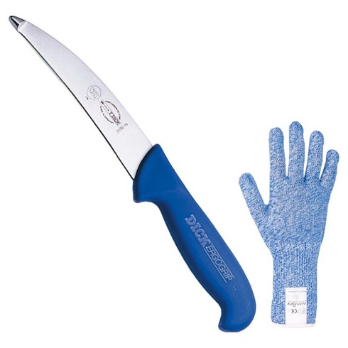 프리드리딕 에르고그립 내장제거칼 + 베임방지 장갑 랜덤발송 세트, 1세트