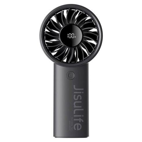 지수라이프 LED 미니 휴대용 무선 선풍기, Handheld Fan Life4, Carbon Black