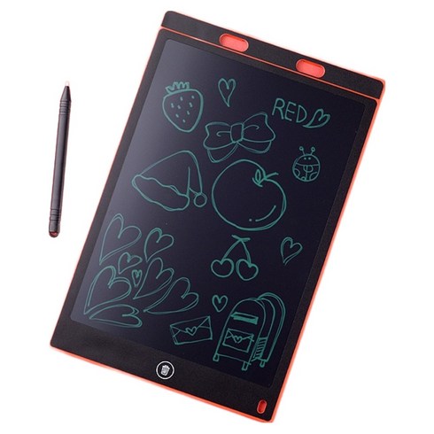 지니큐 전자노트 보드 칠판 드로잉패드 185 x 285 x 6 mm, LCD-K1200, 레드
