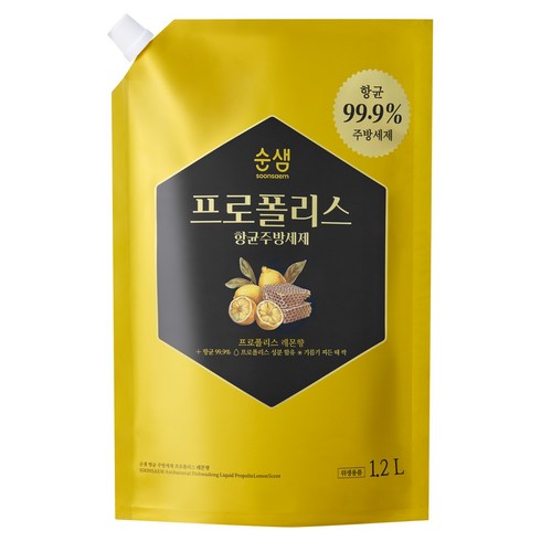 순샘 프로폴리스 항균 주방세제 레몬향, 1.2L, 1개