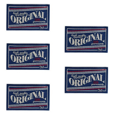 yarna 오리지널 레터링 클래식 디자인 패브릭 천 라벨, 5개, 네이비