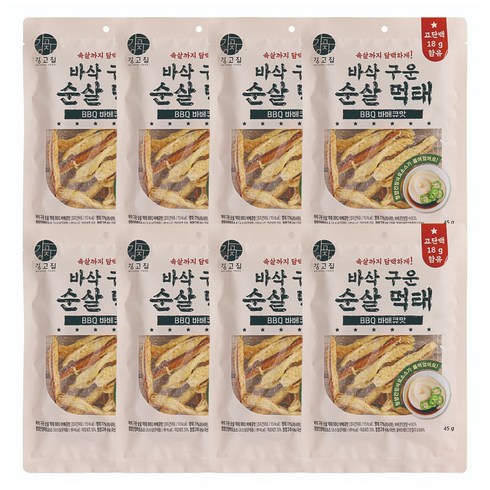 강고집 바삭 구운 순살 먹태 BBQ바베큐맛, 8개, 45g