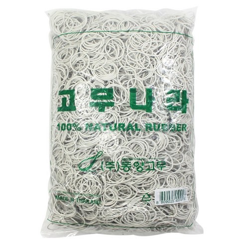 고무나라 1kg 고무밴드 40 x 1.3 mm, 흰색, 1개