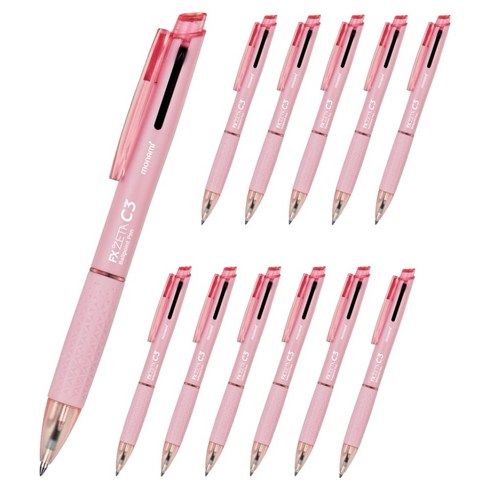 모나미 FX ZETA C3 볼펜 0.5mm, 베이비 핑크, 12개