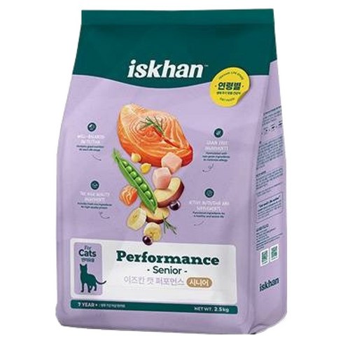 이즈칸 시니어 캣 퍼포먼스 건식사료, 닭, 2.5kg, 1개