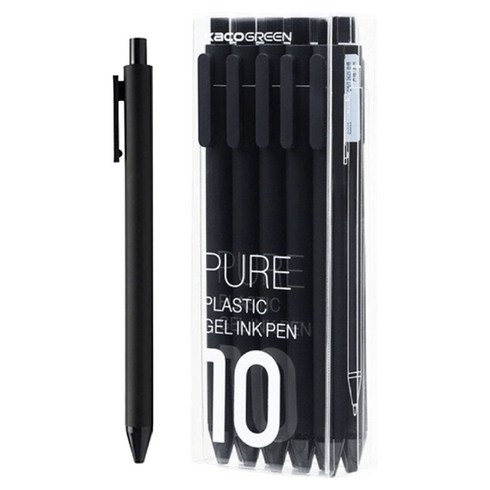카코 퓨어 소프트 젤펜 0.5mm, 블랙, 10개
