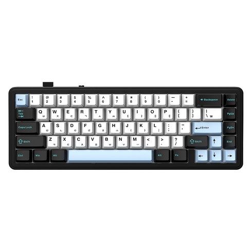 AULA 유무선 펀키스독거미 한글 기계식 텐키리스 키보드, 스카이 블랙, F65, 저소음 바다축