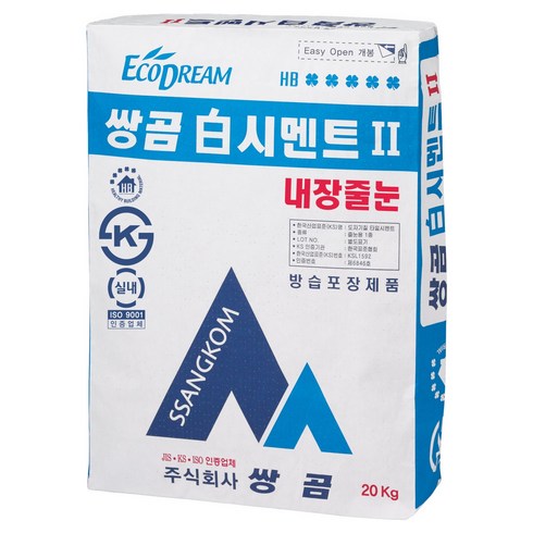 쌍곰 백시멘트 2 내장줄눈 20kg, 1개