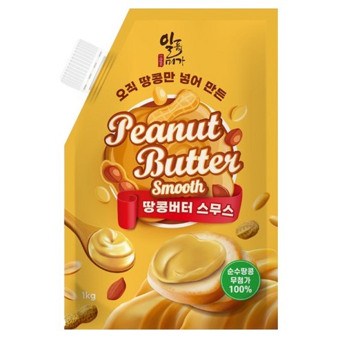 일품미가 스무스 100% 땅콩버터 잼, 1개, 1kg