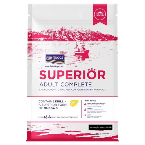 피쉬포독 어덜트 슈페리어 건식사료, 연어, 900g, 1개