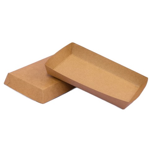 제이팩토리 크라프트 일회용 직사각 종이접시 15.2 x 9.2 x 2.4 cm, 1개입, 50개