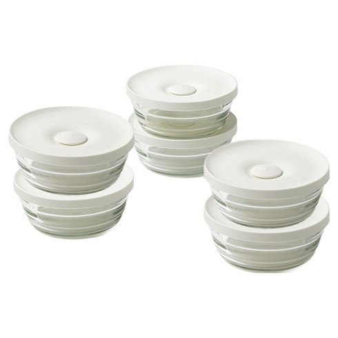 글라스락 밥용기 310ml, 코코넛밀크, 6개