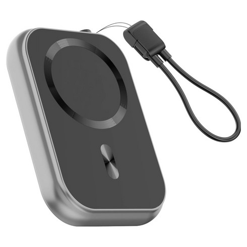 유엠투 3 in 1 PD 20W 마그네틱 고속 무선 충전 보조배터리 10000mAh, 그레이, UMPB-MF10K