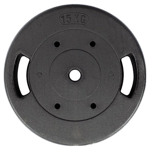 반석스포츠 PVC 코팅 K바벨 원판, 15kg, 1개, 블랙