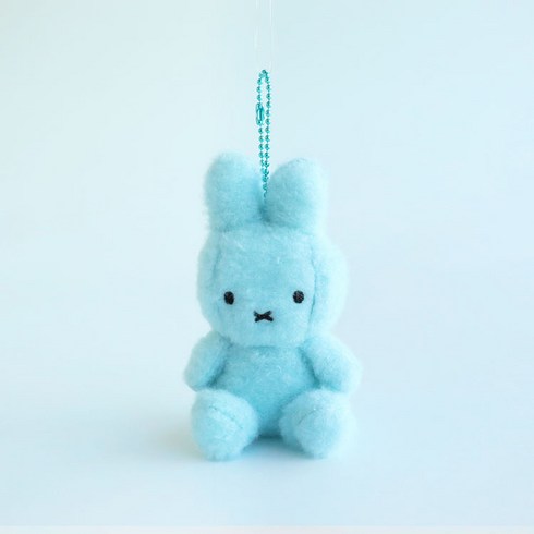 매니어리틀 미피 시팅 크리미 봉제인형 키링, 8cm, 스카이블루, 1개