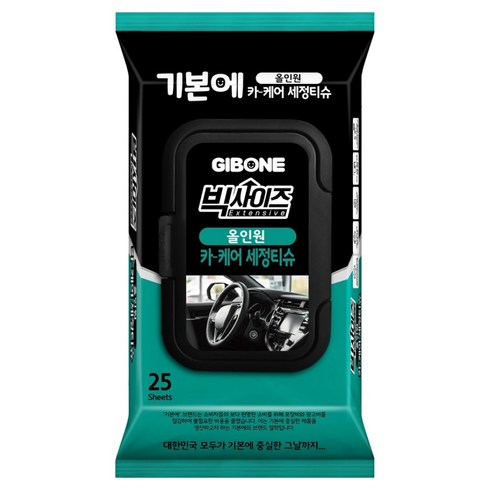 기본에 빅사이즈 올인원 카 케어 세정티슈, 25개, 1개