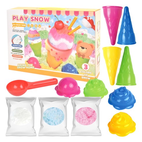 매직 스노우 클레이 도우 플레이 세트, 아이스크림 (lc45-2c), 550g, 1개