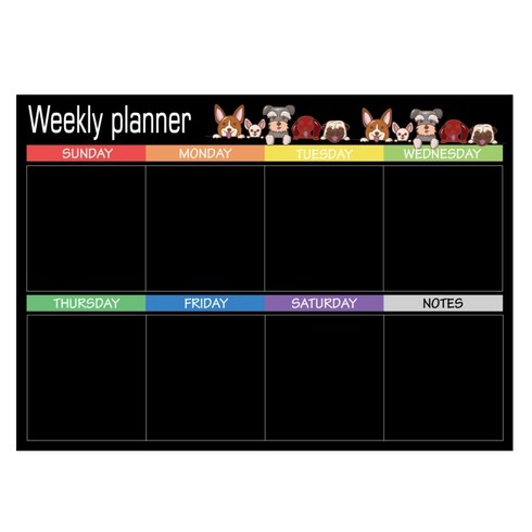 세컨드베스트 귀여운 동물 메모보드 블랙 weekly, 자석
