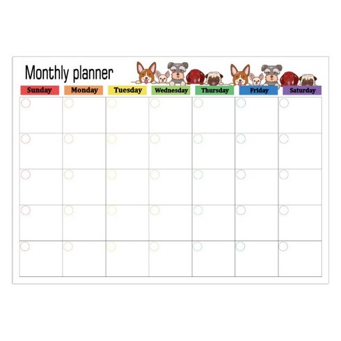 세컨드베스트 귀여운 동물 메모보드 화이트 monthly, 자석