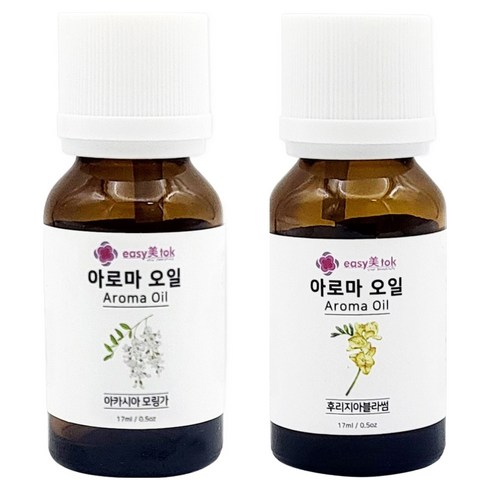 이지미톡 아로마 오일 방향제 원액 2종 x 17ml 세트, 1개, 아카시아모링가, 후리지아블라썸