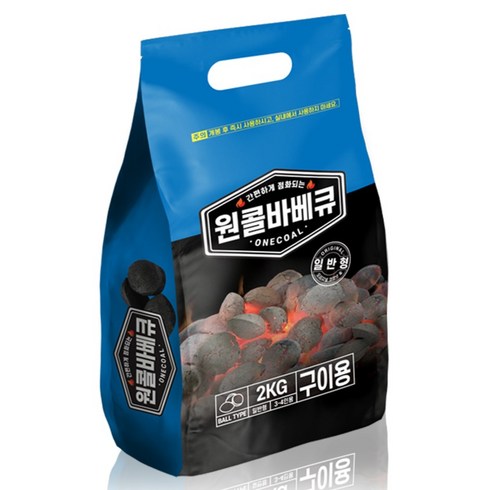 원콜숯 캠핑 야자 숯 바베큐 차콜, 2kg, 1개