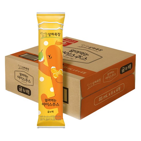 상하목장 얼려먹는 아이스크림 귤 배, 24개, 85ml