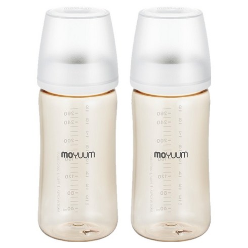 모윰 3세대 PPSU 올인원 베이직 노꼭지 젖병, 스노우, 270ml, 2개