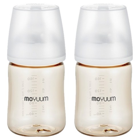 모윰 유아용 3세대 PPSU 올인원 베이직 젖병 유꼭지, 스노우, 170ml, 2개