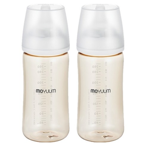 모윰 유아용 3세대 PPSU 올인원 베이직 젖병 유꼭지, 스노우, 270ml, 2개