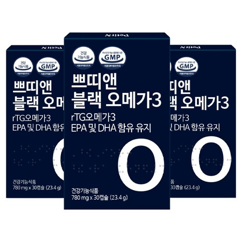 쁘띠앤 알티지 블랙 오메가3 23.4g, 3개, 30정