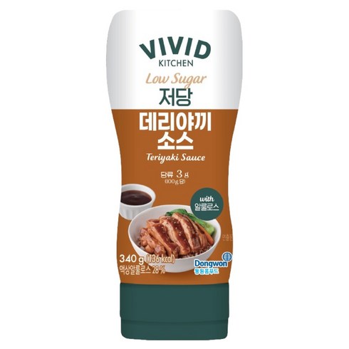 비비드키친 저당 데리야끼 소스, 340g, 1개