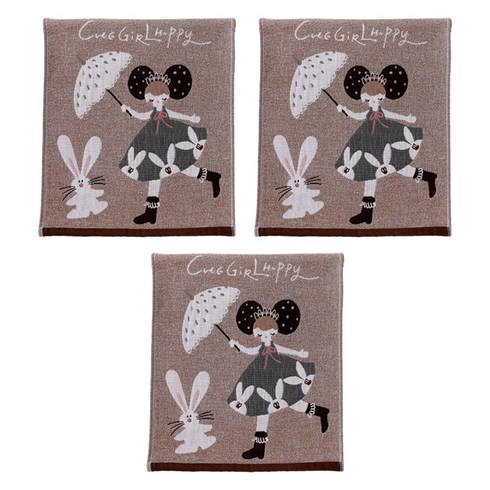 All kitchen 북유럽풍 주방 핸드타올, 우산소녀, 3개