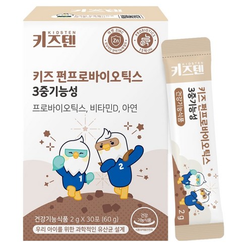 키즈텐 펀프로바이오틱스 3중 기능성 키즈 유산균 30p, 60g, 1개