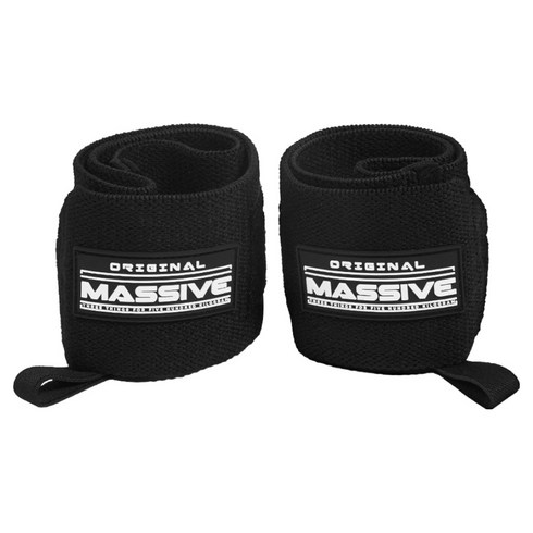 MASSIVE 54 오리지널 헬스 손목보호대 2p, 블랙, 1개