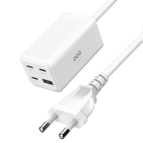 굿밸류 GaN 65W 4포트 초고속 유선 멀티 충전기, 화이트, 1개