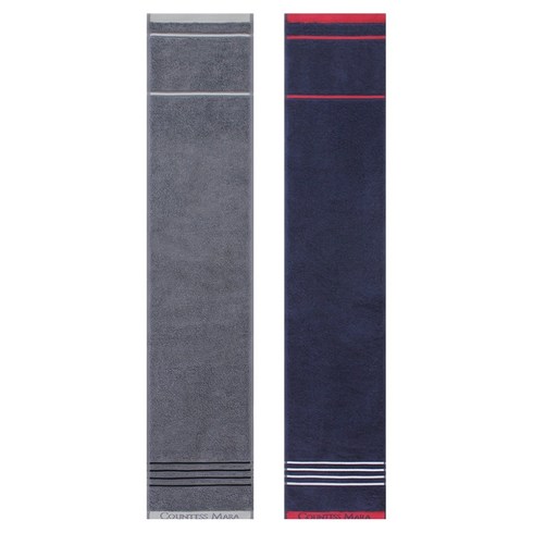 송월타월 카운테스마라 포라인 스포츠20 타월 20 x 100 cm, 그레이 + 네이비, 2개