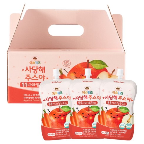 유기농마루 예스키즈 사당해주스야 통통사과 당근주스, 100ml, 20개