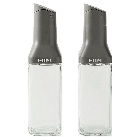 한샘 클리어 자동개폐 미니 오일병 그레이, 350ml, 2개