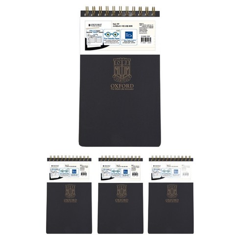 OXFORD 느와르 Noir PP 스프링노트 상철 Mini 80p, Black, 4개