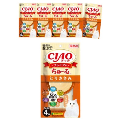 챠오츄르 고양이 프리미엄 짜먹는 간식 4p, 닭가슴살, 56g, 6개