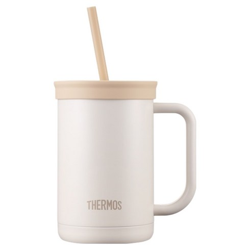 써모스 더 콤팩트 스트로 컵앤텀블러, 크림, 600ml, 1개