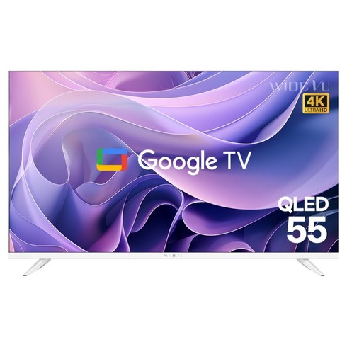 와이드뷰 4K UHD QLED 구글 스마트 TV 화이트, 139cm(55인치), QWGE55UT1, 벽걸이형, 방문설치