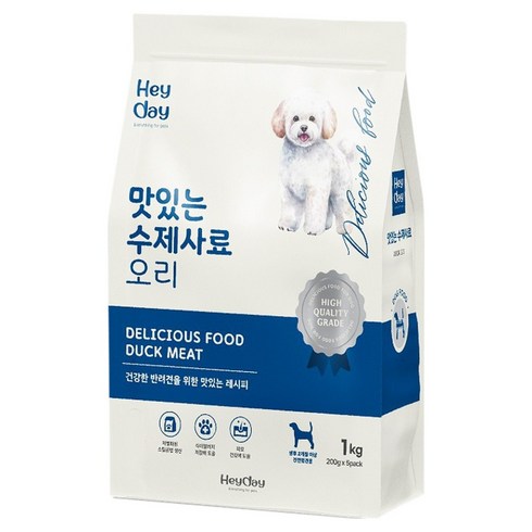 헤이데이 전연령 강아지 맛있는 수제 소프트사료, 오리, 1kg, 1개