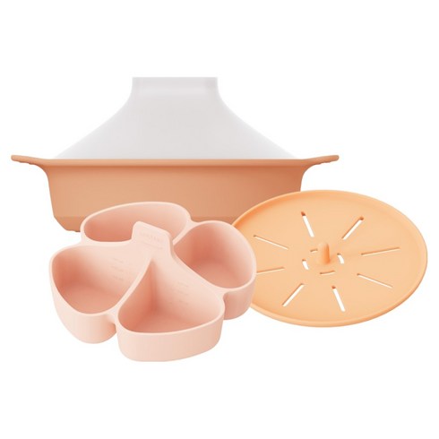 모윰 올인원 디바이더 이유식 찜기 세트 1000ml, 찜기 + 디바이더 + 실리콘 찜받침, 1세트, 테라코타