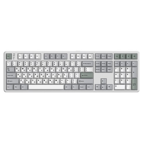한성컴퓨터 저소음 가스켓 3모드 폼떡 유무선 기계식 키보드, 메탈화이트, GK798 PRO, KTT저소음블루